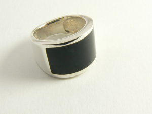 20474 Zilveren ring met onyx