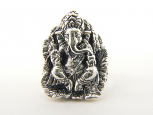 20596 Zilveren Ganesha ring