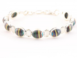 31802 Zilveren armband met regenboog calciet