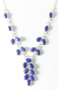 10751 Zilveren ketting met lapis lazuli