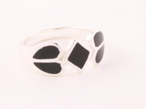 22813 Zilveren ring met onyx