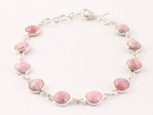 32236 Fijne zilveren armband met rhodochrosiet