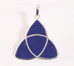 42682 Zilveren triquetra hanger met lapis lazuli