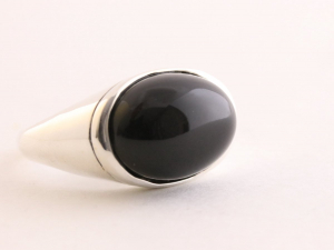 22161 Zilveren ring met onyx